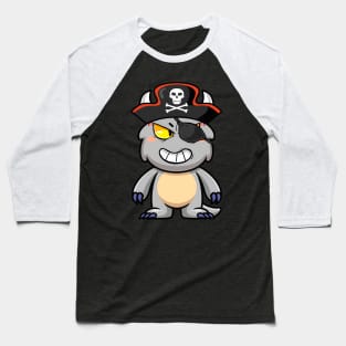 Baby Monster Grey Pirate Baseball T-Shirt